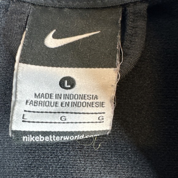 Nike Womens Black Zip Up Jacket Large Swoosh Activewear Athletic Full Zip - Picture 4 of 6